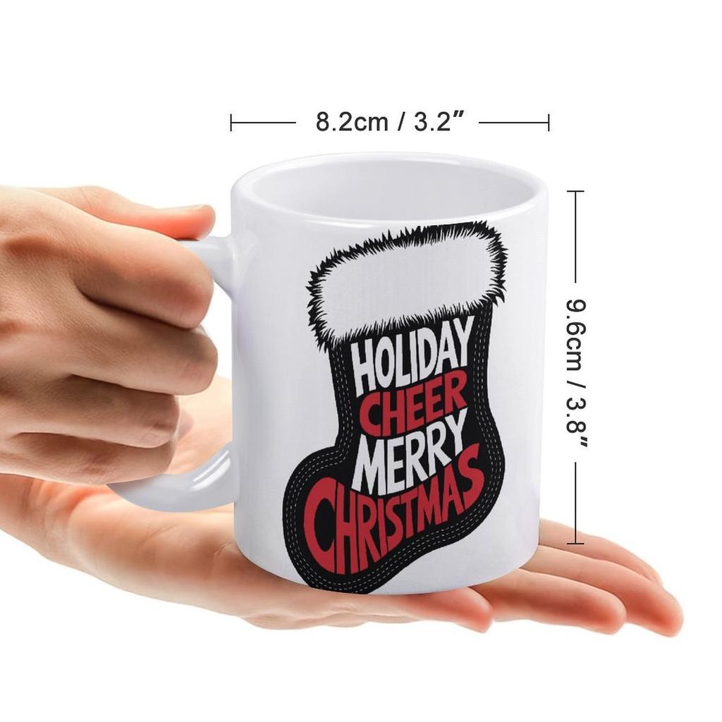 11oz White Glossy Mug with Printed Area on Both Sides and Smooth Grip, Perfect for Everyday Coffee Rituals at Home or Workplace