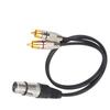 Audio Splitter 1 XLR Female Plug to 2 RCA Male Plugs Cable for Home Theater and Professional Audio Equipment