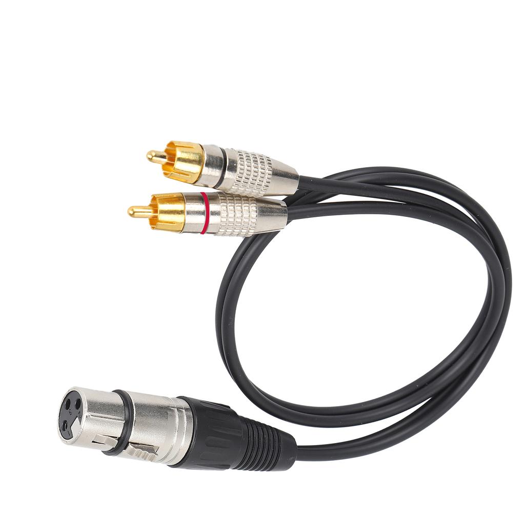 Audio Splitter 1 XLR Female Plug to 2 RCA Male Plugs Cable for Home Theater and Professional Audio Equipment