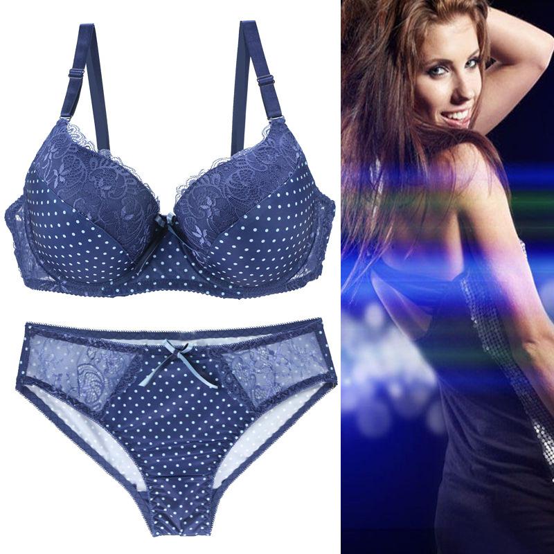 Sexy Gathering Bra Set Lace Fashion Comfortable Bra Skin-friendly Breathable Underwear