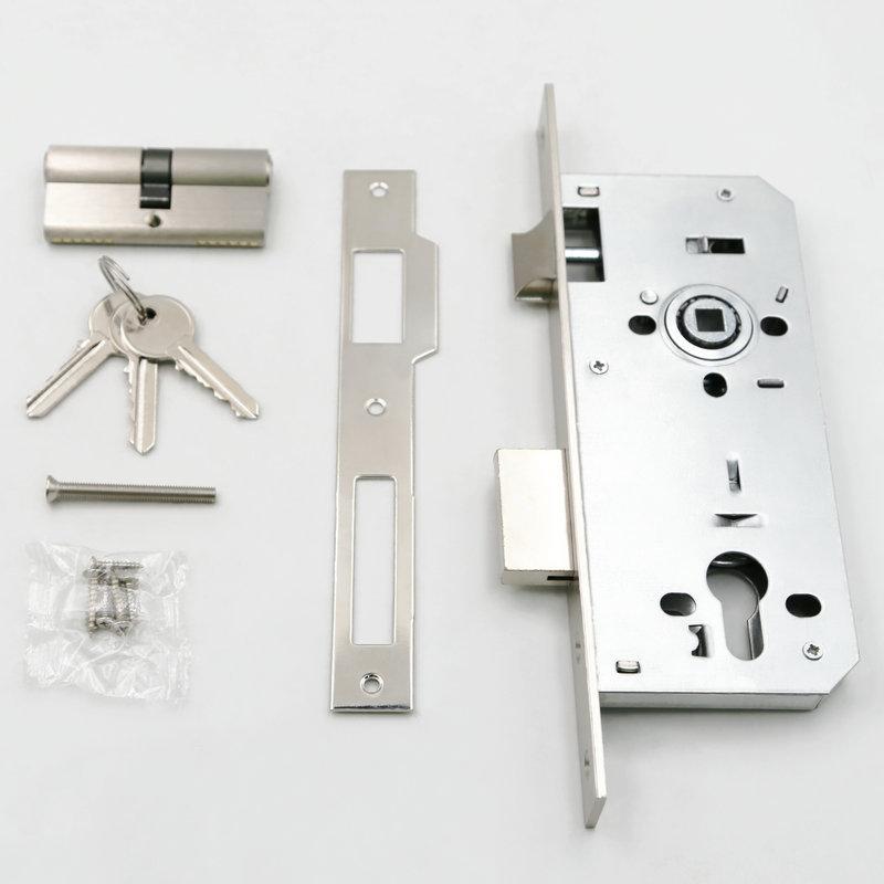 Universal Anti-Theft 8545 Wooden Door Lock Body with Deadbolt & Cylinder Lock for Indoor/Outdoor Bedroom Hotel Security Hardware