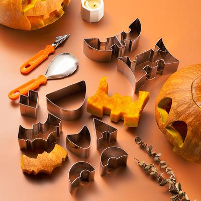 Halloween DIY Stainless Steel Lamp Carving Knife Mold Set Of 12 Lamp Carving