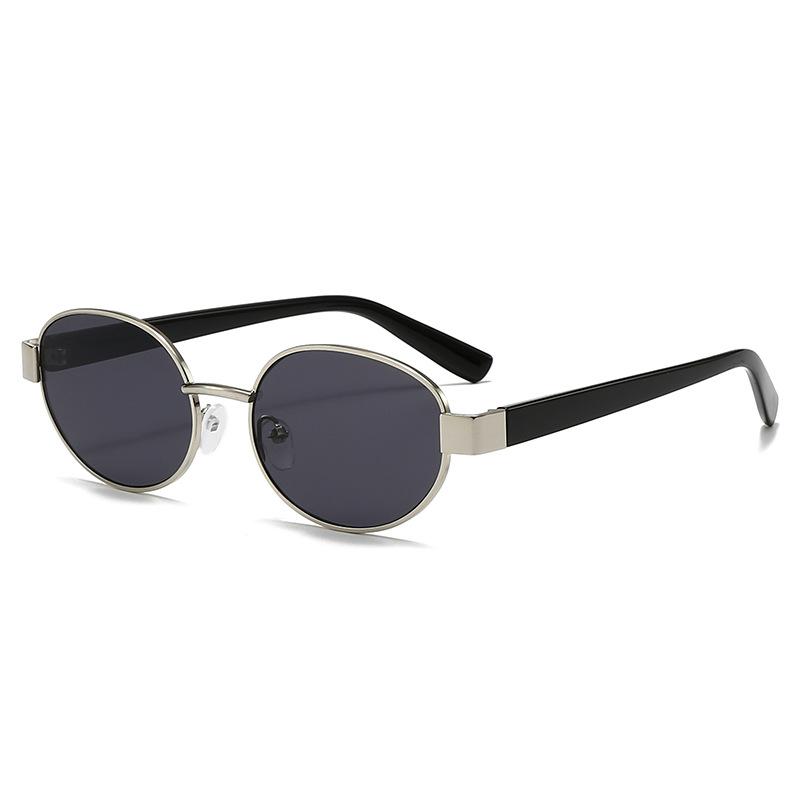 Popular Fashion Metal Women Men Shades Oval Sun Glasses Female Male Summer Traveling UV400 Round Sunglasses Lentes De Sol Mujer