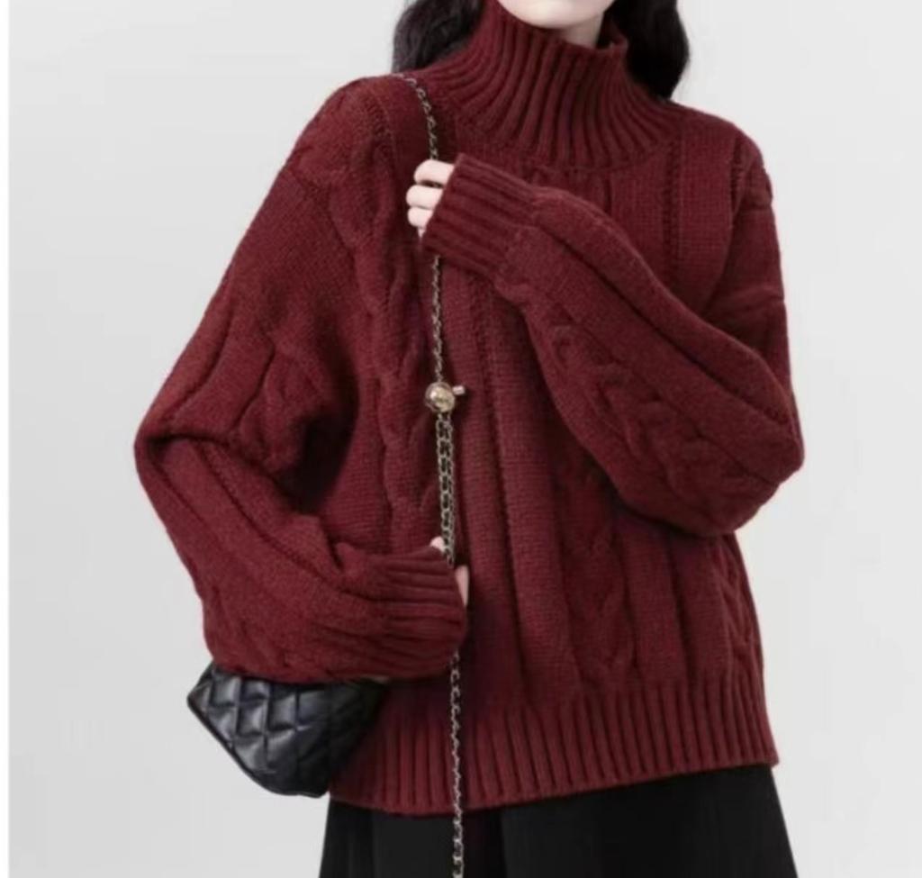 Lapel Irregular Twist Pullover Sweater Women's Autumn and Winter Soft Waxy Lazy Versatile Short Knitted Bottoming Top