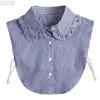 Women's Solid Colour Black White Vertical Small Flip Collar Versatile Shirt Jumper Jumper Fashion Lace False Collar Four Seasons