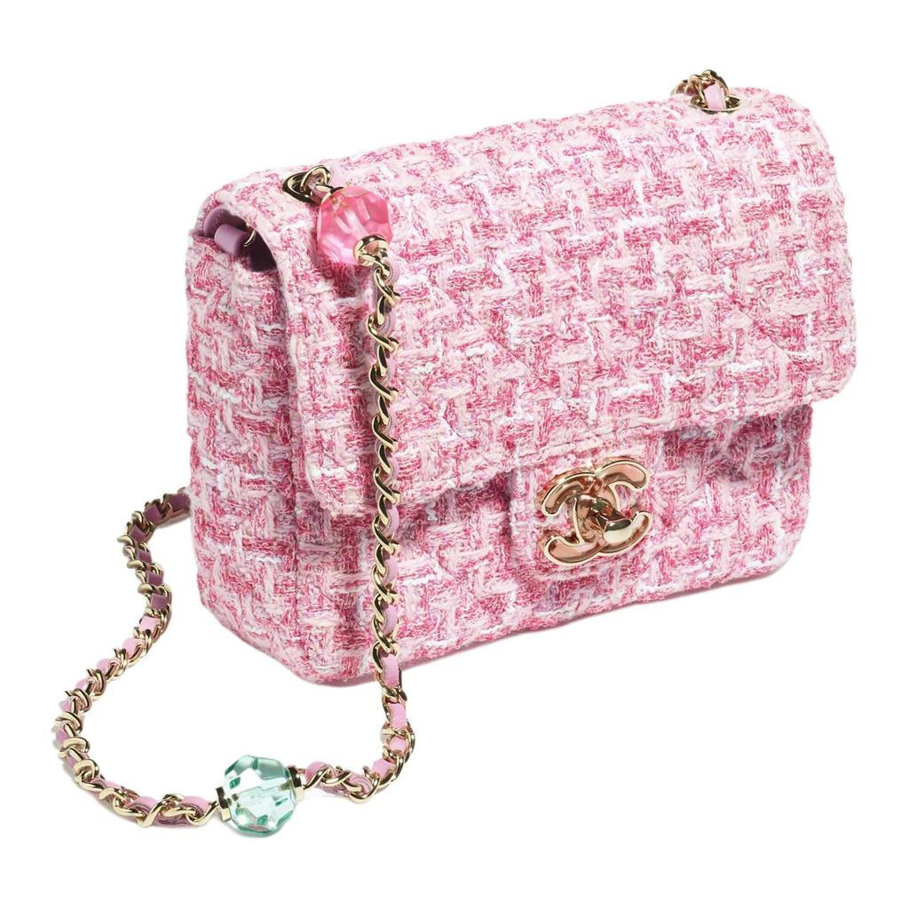 Chanel Twill Soft Woolen Flap Bag, Shoulder Bag, Crossbody Bag Mini Women's Pink AS3783-B10329-NM469