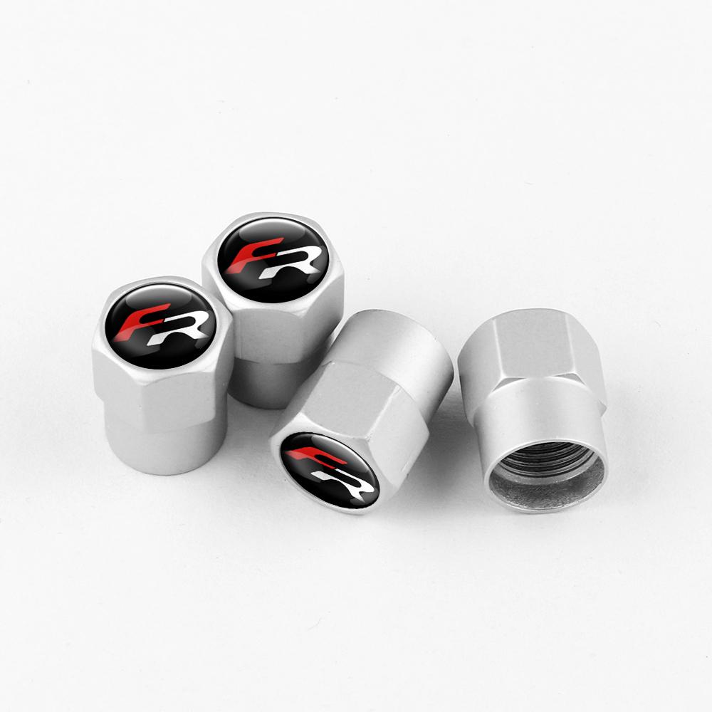 ydsh2 New 4Pcs Car Wheel Tire Valve Caps Air Stem Covers Accessories For Seat Leon FR Cupra Ibiza Altea Exeo Formula Racing Alhambra