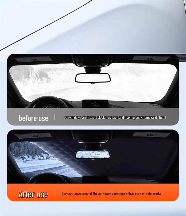 Universal Magnetic Car Snow Shield: Thickened Windshield Cover with Frost, Sun, and Anti-Freezing Protection
