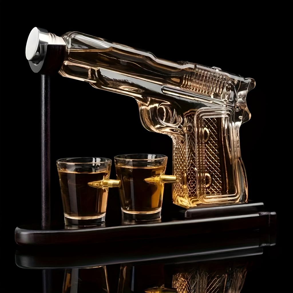 1 Set, Mannen Whiskey Ontwakerset, Met Twee Glazen Bekers van 50 ml, Creatief Ornament, Innovatief Schenkapparaat, Uniek Verjaardagscadeau