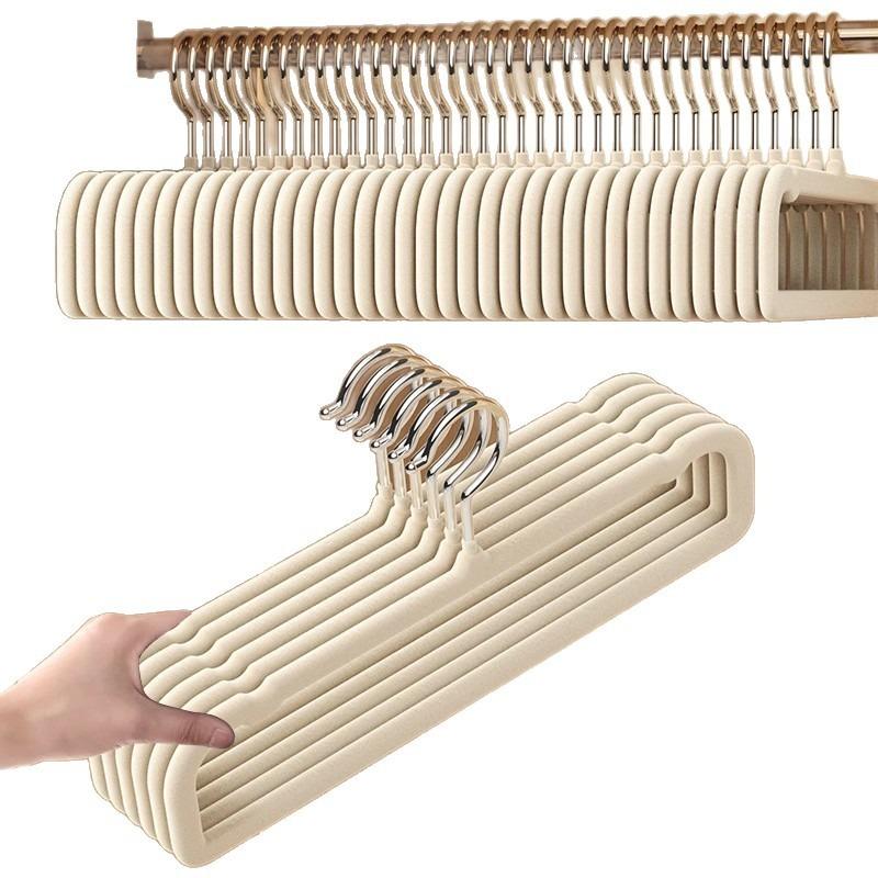 Flocking Non-Slip Pants Hanger, Ultra-Thin Space-Saving Clothes Hanger for Wardrobe Organization,No Trace Design with ABS
