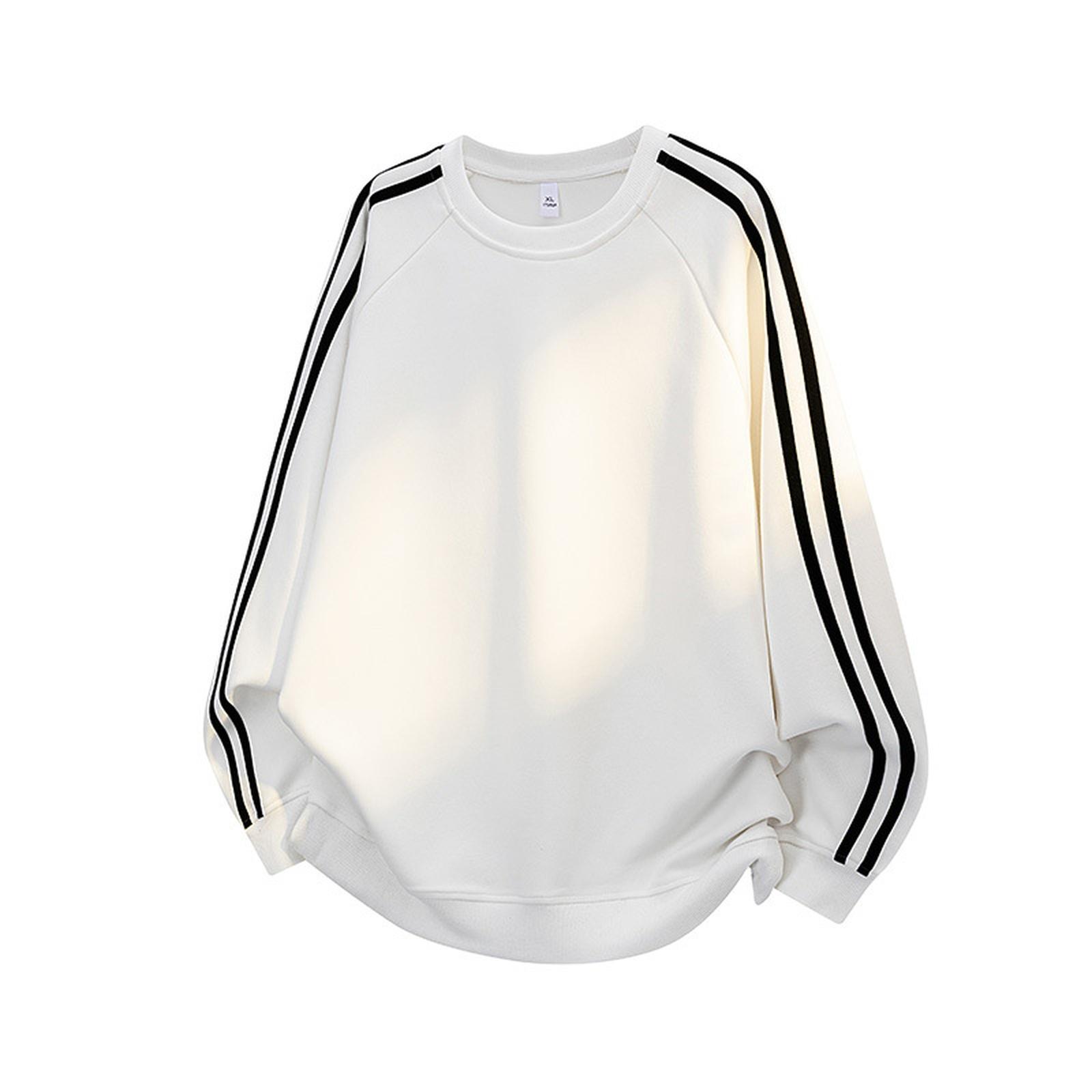 

Худи с воротником-стойкой, полосатое, дышащее, легкое, спортивное, повседневное, облегающего кроя, контрастная полосатая толстовка XXXL белый