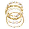 Trendy Hand-Woven Rice Bead Pearl Bracelet Set for Women
