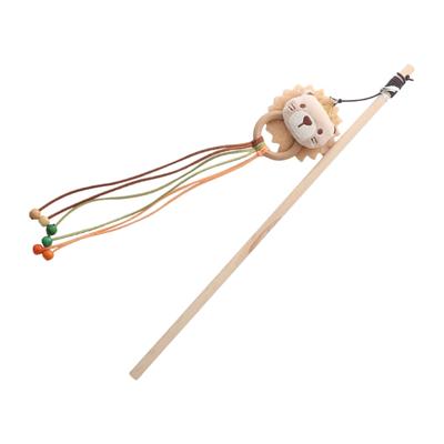 Pet Cats Teaser Rod for Stimulating Felines Curiosity Wand with Tassels Bear for Active Pet and Fun Exercise