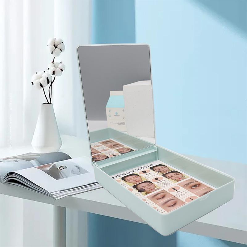 Portable Large-Capacity Vanity Case: Makeup Mirror, Jewelry Storage, and Brush Display Box