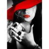 Black White Pictures For Living Room Elegant Red Lips Woman Poster And Print Modern Wall Art Canvas Painting Home Decor