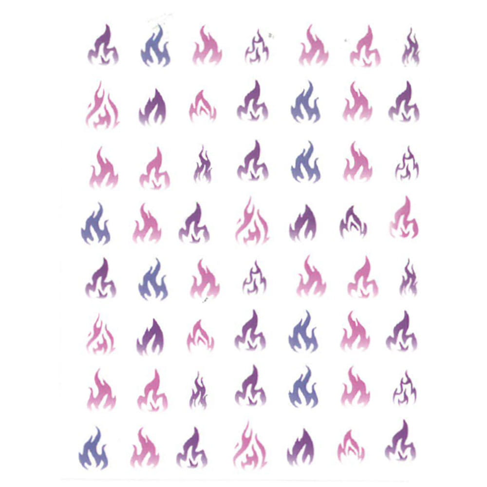 Nail Stickers Thin Self-adhesive Flames No. 1071 Pink