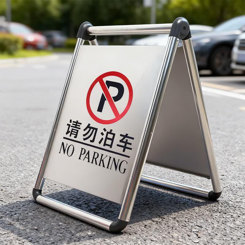Haistick Klappbares A-Rahmen 'Parkverbot' Schild aus Edelstahl