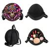 Schädelprint Runde Schultertasche Lässige Umhängetasche für Damen Beste Geschenke 2D Flache Lässige Tägliche Crossbody-Tasche