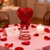 Red Heart Shape Spring Christmas Tree Toppers Star Ornament With Cotton and Metal Designs for Festival Home Decoration