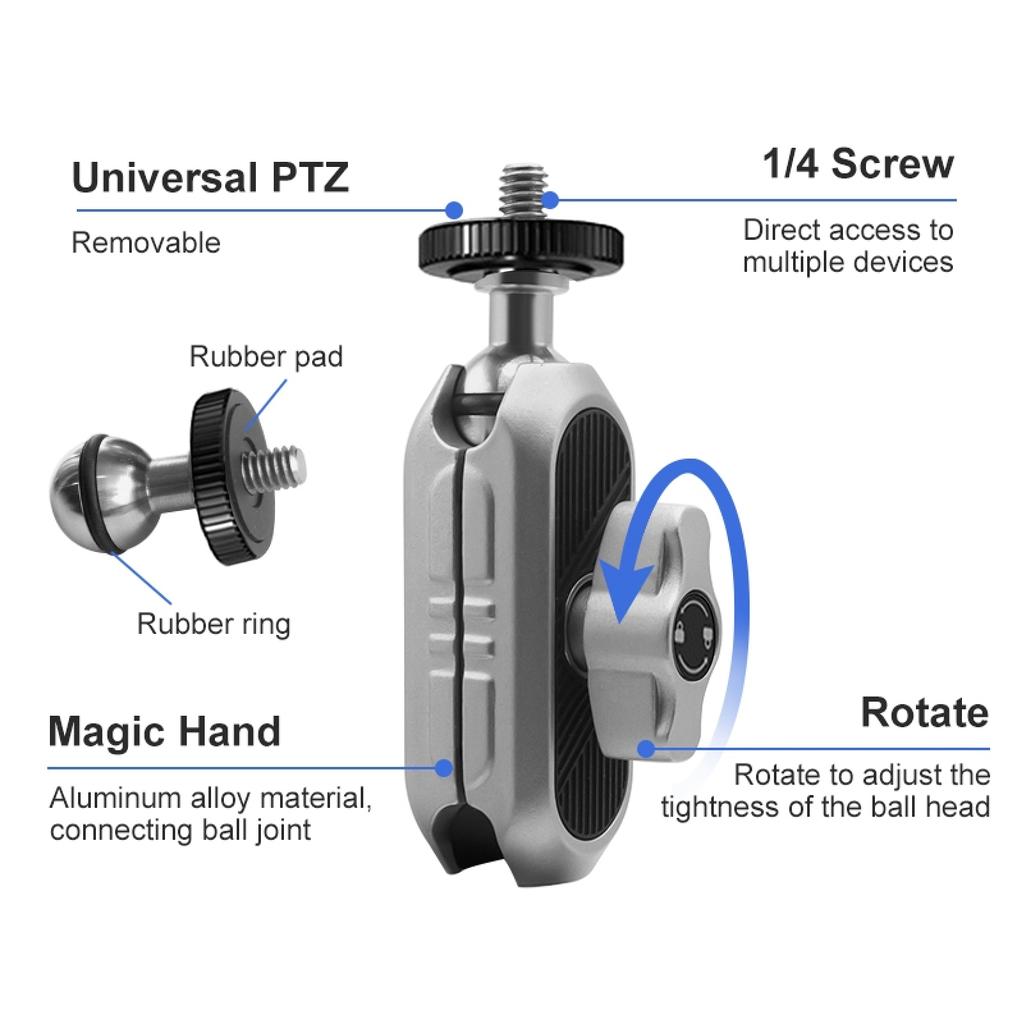 Camera Mounts Clamp Mount Bicycle Handlebar Adapter Mount Aluminum Alloy 1.5kg Load Capacity with