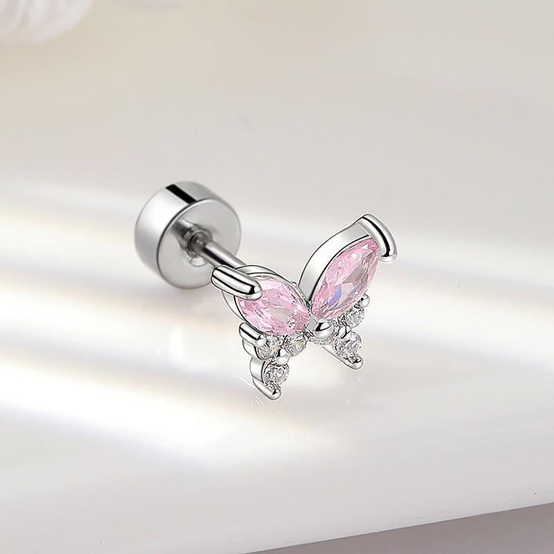 2026 Trendy Butterfly Cubic Zirconia Titanium Tragus Earring for Women