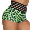 Fashion Women's Lace Printing Stripe Self Cultivation Pocket Yoga Short
