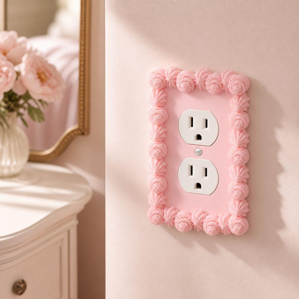 Cream Style Light Switch Cover Piping Texture Wall Plate Cover Decorative Wall Plate  Bedroom Decor