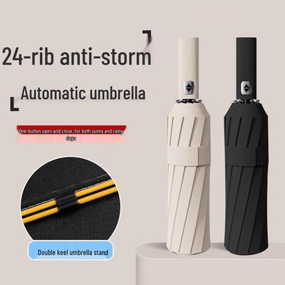 Fully Automatic 24-Rib Extra Large UV Protection Umbrella for Women – Compact, Reinforced, Sunshade for Sun and Rain.