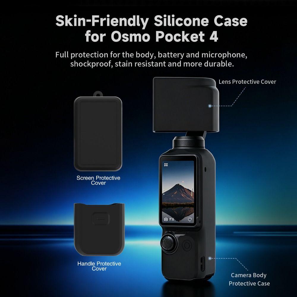 1 Set Full Protection Camera Body Cover Soft Shell Sleeve for DJI Osmo Pocket 4 Accessories