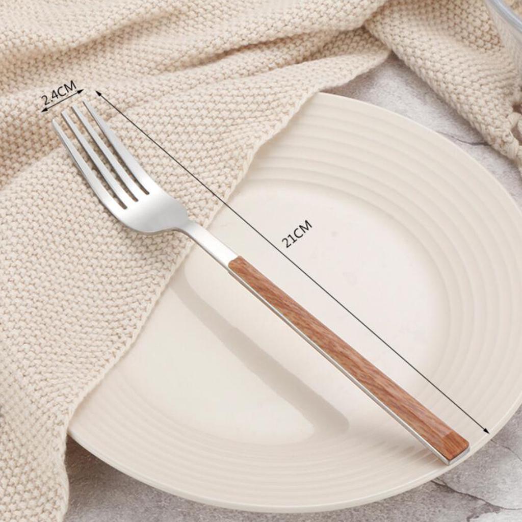 High Quality Stainless Steel Cutlery Flatware with Wooden Handle for Camping