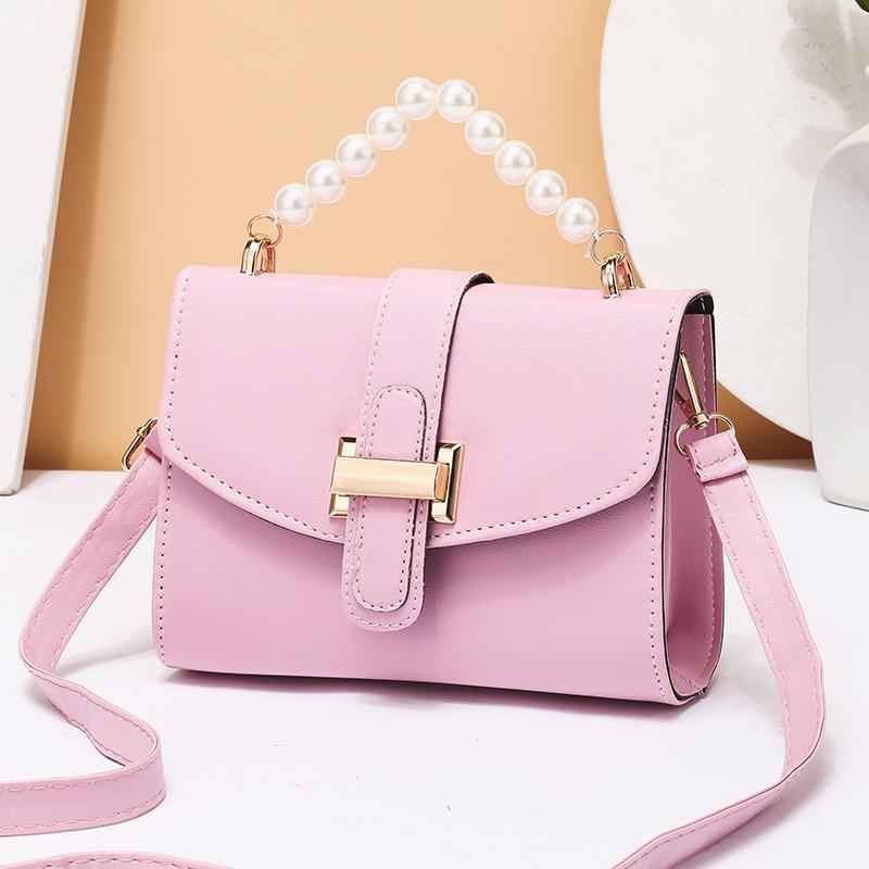 Women's Bag Versatile One Shoulder Crossbody Bag Pearl Handheld Simple Small Square Bag