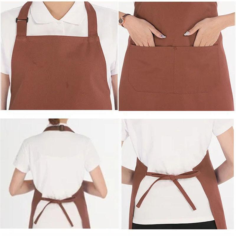 Adjustable Cooking Apron Waterproof and Oil Resistant Kitchen Chef Apron Dirt-resistant Smock Sleeveless Aprons with 2 Pockets