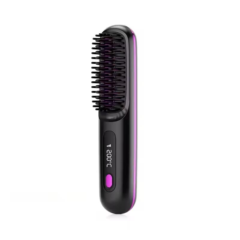 Wireless Straight Hair Comb New Style Portable Negative Ion Hair Straightener Portable Electric Hair Straightener Comb