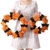 11 Inch Halloween Front Door Wreath Hanging Garland Artificial Maple Leaf Bat Wreath for Wall
