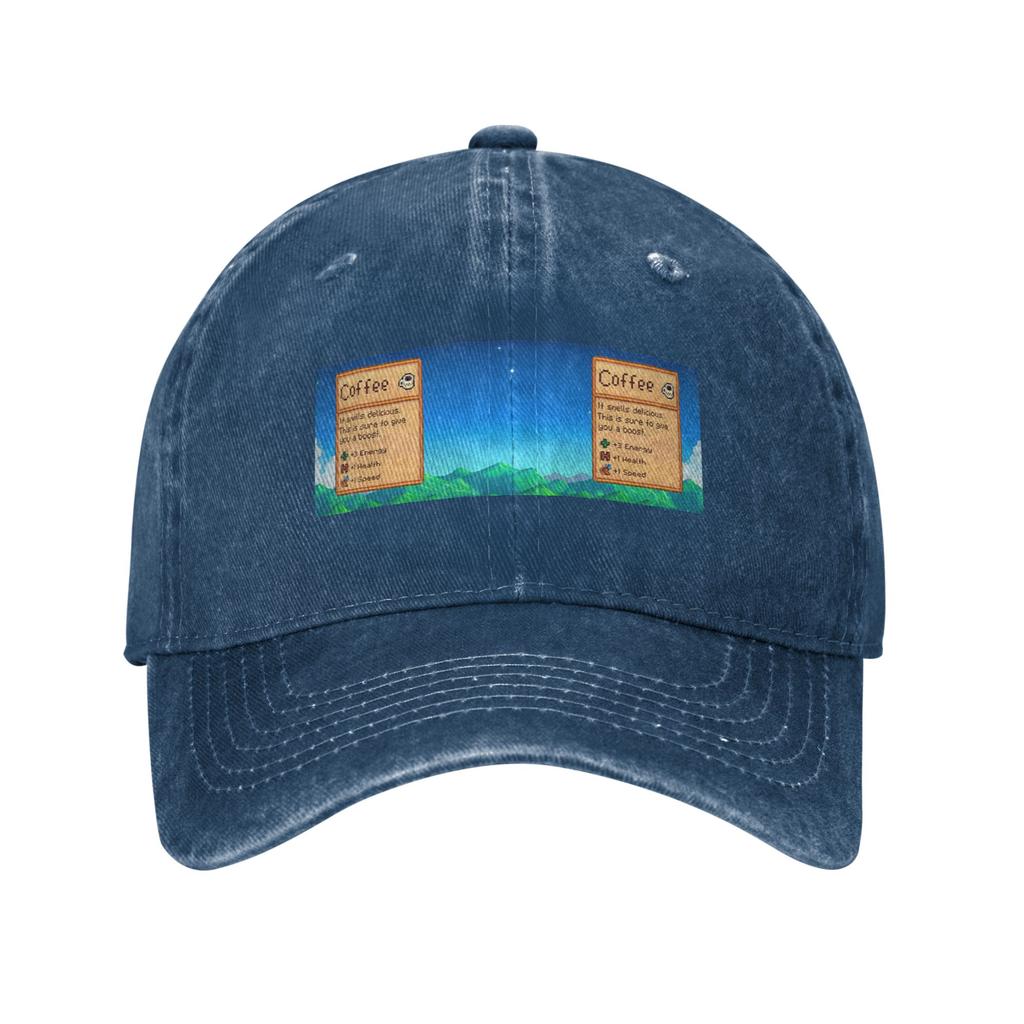 Stardew Valley Coffee Classic Denim Fabric Cap Casual Baseball Caps Adjustable Hat Summer Unisex Baseball Hats