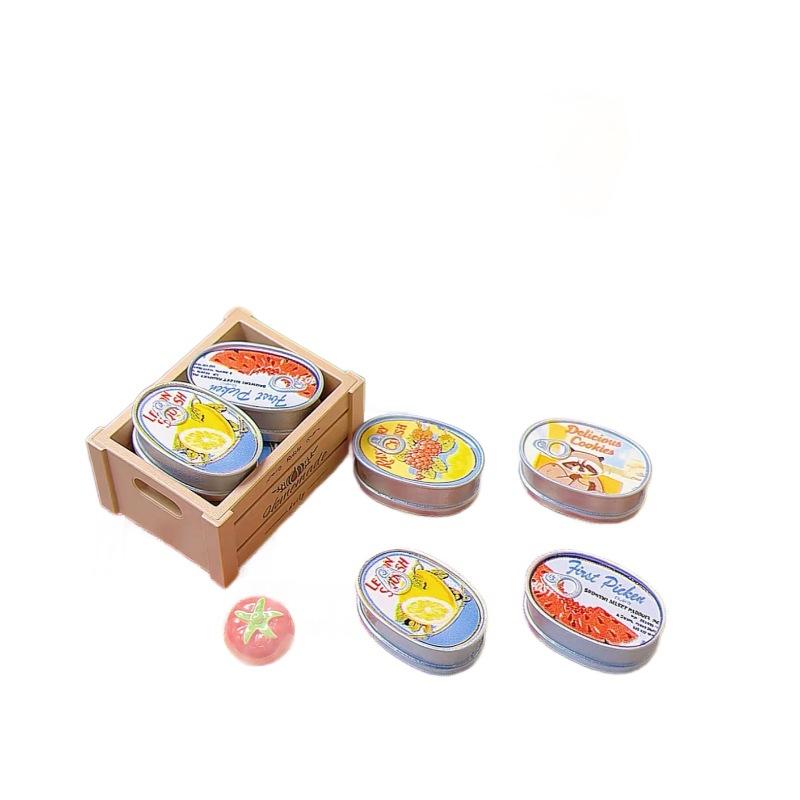 5pcs Miniature Dollhouse Supermarket Convenience Store Simulation Mini Can Model Ornaments Dollhouse Decoration Accessories