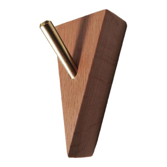 Yousheng Dreieckiger Holzwandhaken Holzbasis Metallhaken Rustikaler Wandhaken Kleiderhaken für Hauseingang Wohnzimmer Schlafzimmer