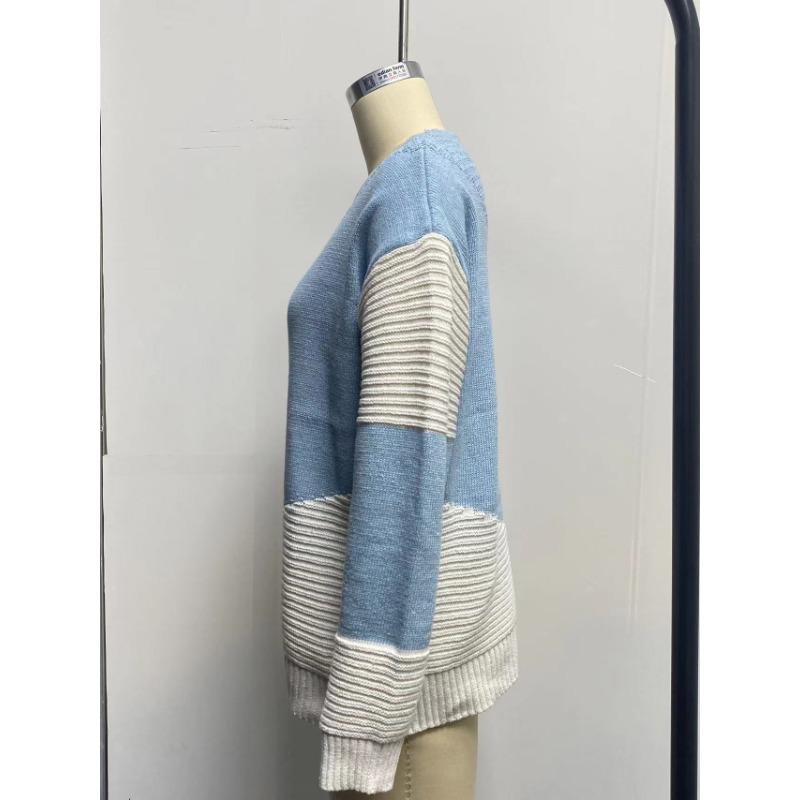 Women S Crew Neck Long Sleeve Pullover Knit Sweater Vintage Winter Top