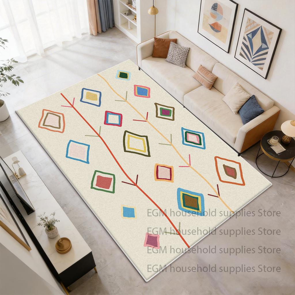 Ethnic style Rug Assorted Colorful Geometric Tribal Pattern Home Decor Carpet Non-Slip washable study Floor Mat customizable