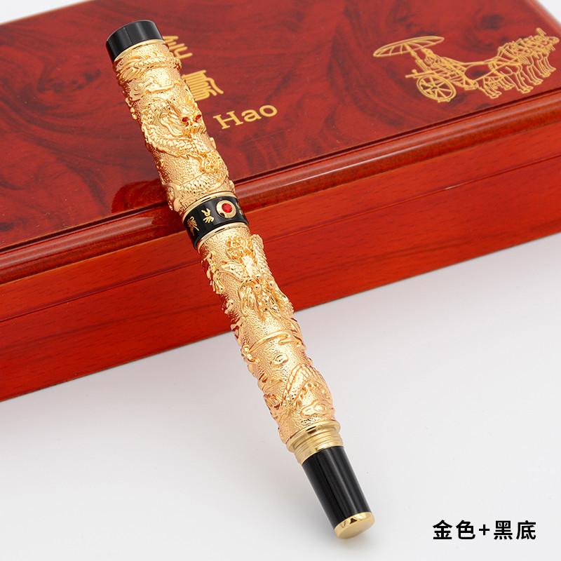 JINHAO Twin Dragons Playing with Pearl Retro Fountain Pen Classical EF/F/M Collectible Writing Stationery Office School Supplies