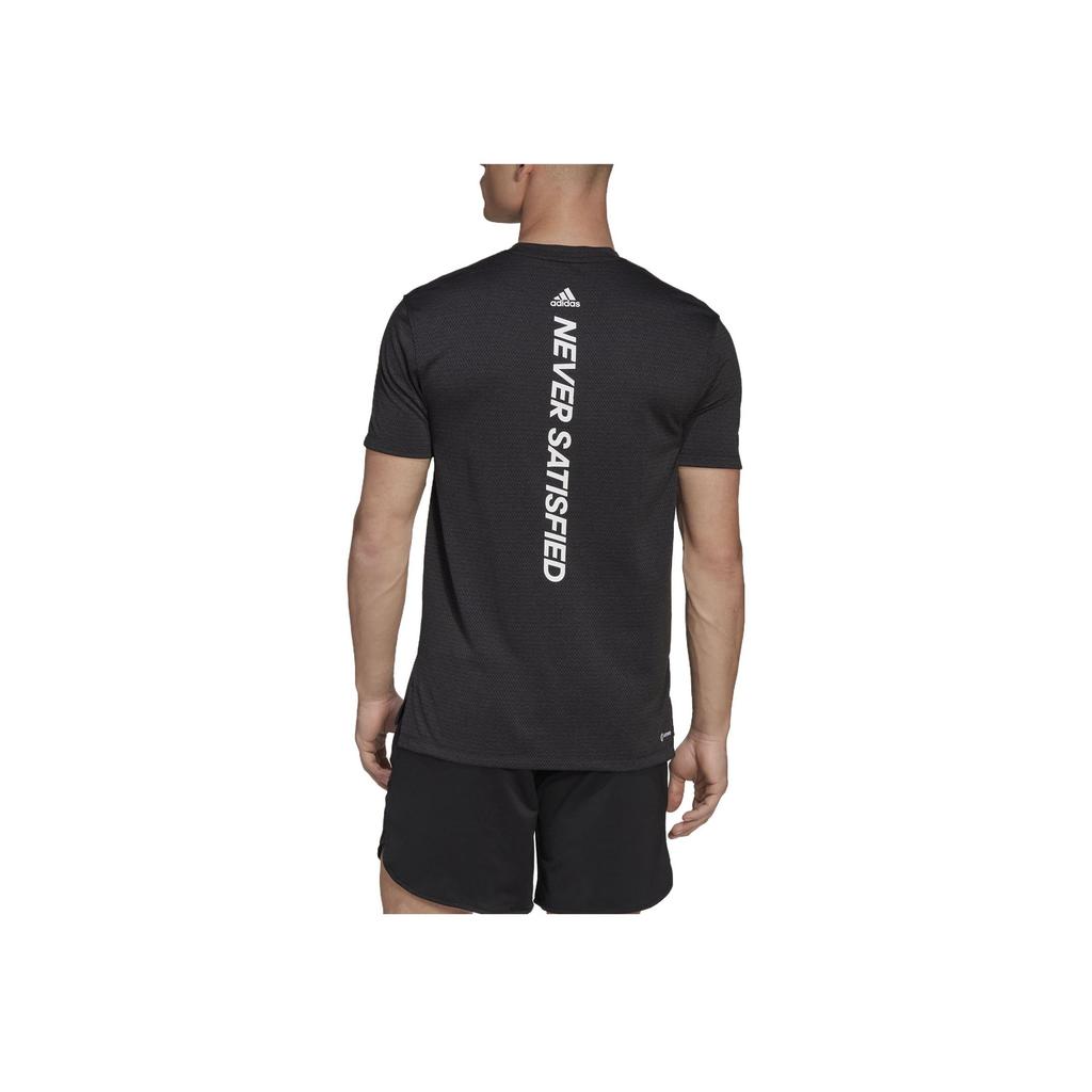 Adidas Logo Print Sports Fitness Short Sleeve T-Shirt Men Tops Black HT9052