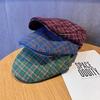 Checkered Vintage Pattern Beret Hat With Breathable Cotton For Women Fashion