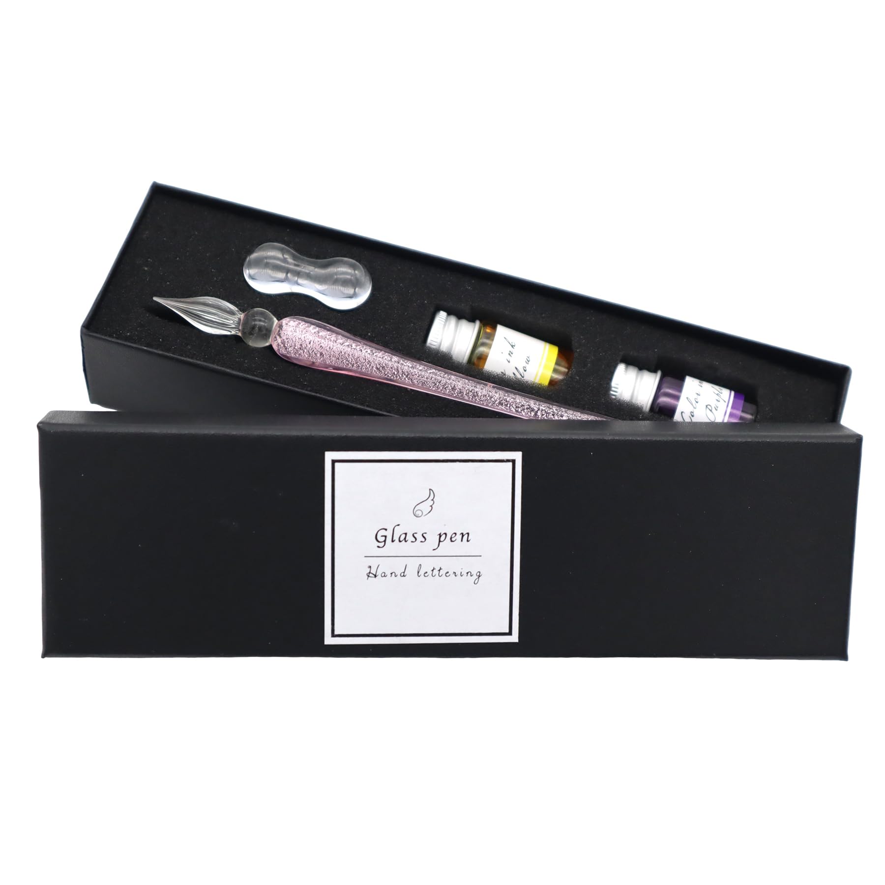 

Forkart cute handmade glasswork glass pen plume pink