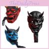 Halloween Djävul Samurai Hannya Skräck Latex Heltäckande Mask För Cosplay