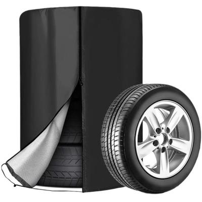 420D Oxford Fabric Tire Cover with Silver Coating, Dust-Proof Spare Tire Storage Bag, Waterproof UV Protective Wheel Cover for RV/Camper/Trailer/SUV
