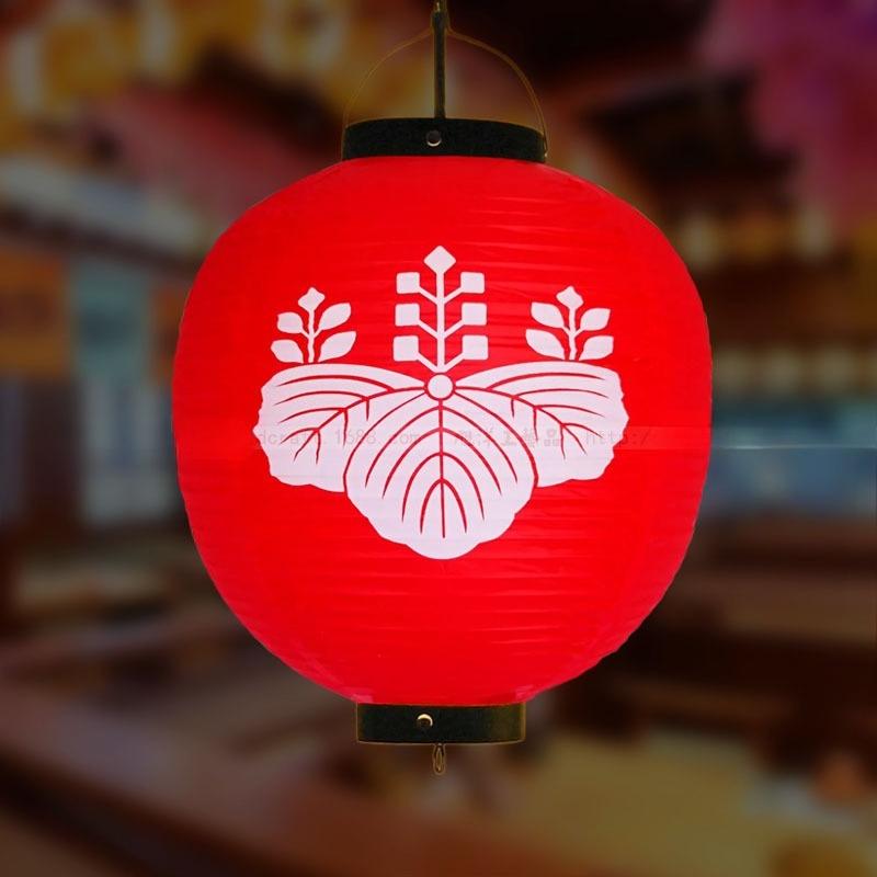 Red/Beige 30cm PVC Waterproof Japanese Lantern Korean Ramen Sashimi Izakaya Cuisine Shop Restaurant Decor Traditional Lantern