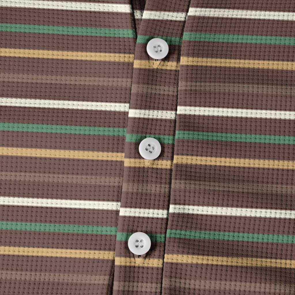 Herre Løs Casual Langermet Topp med Knapper og Krage