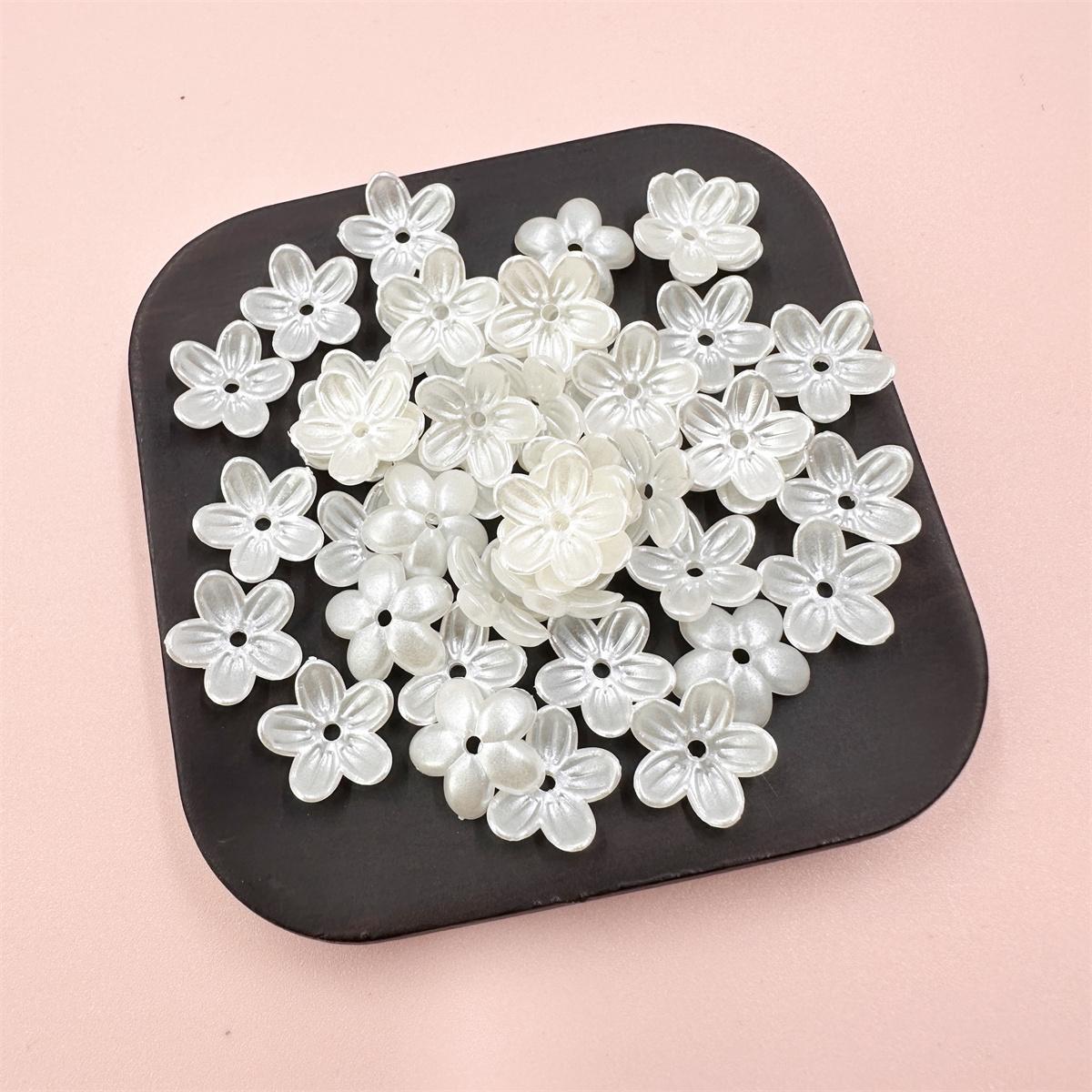 

100 шт., прозрачные, около 12 мм, свободные бусины, материал ручной работы, пятилепестковый цветок, акриловое покрытие, цветной пластик, ювелирные аксессуары, цветочек бежевый