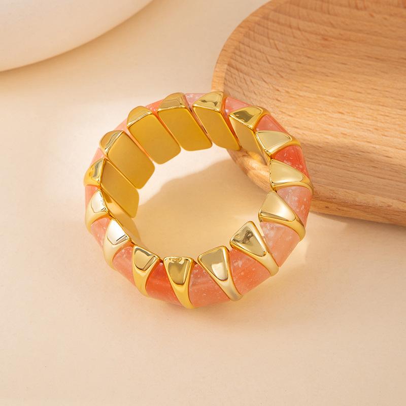 Color Smudged Acrylic Splicing Beaded Elastic Bracelet Exaggerated Bracelet Personalized High-End Jewelry