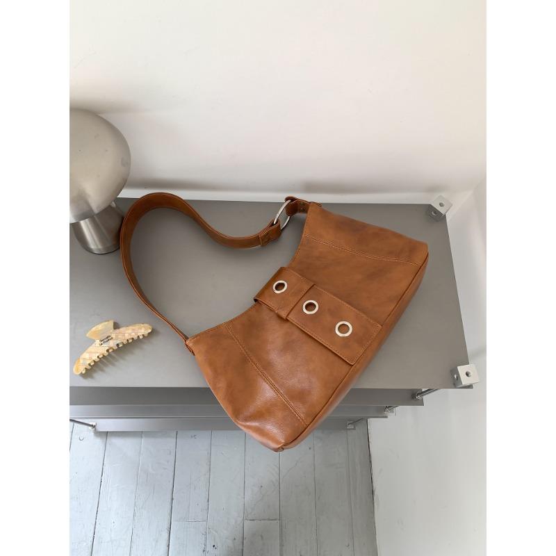 

Niche design underarm bag women s large-capacity handbag new high-end textured soft leather women s shoulder bag коричневый